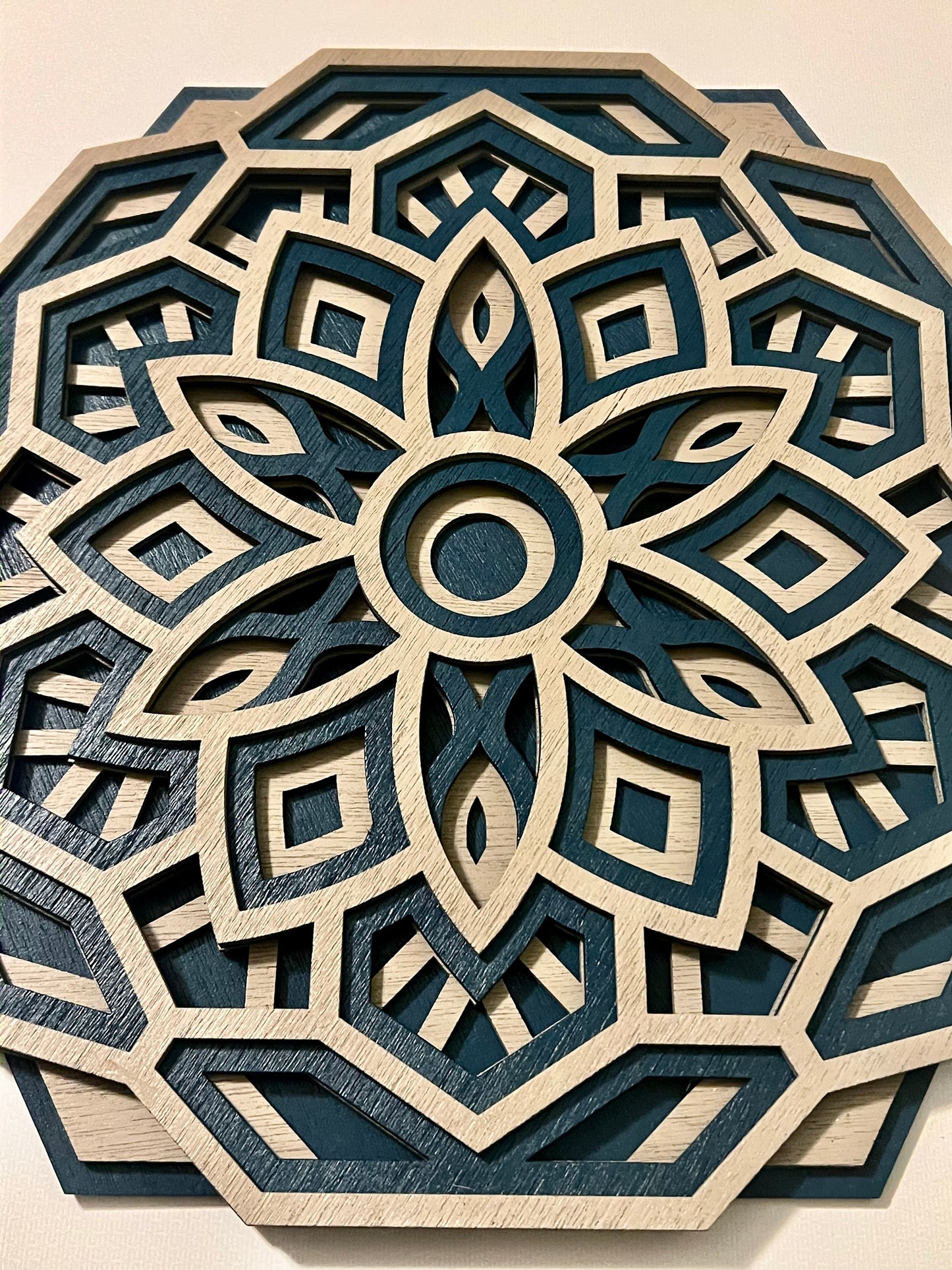 Navy Blue/Tan Mandala